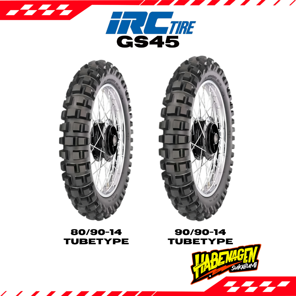 Ban Luar Trail Matic 80/90 90/90 Ring 14 Irc Tire Gs45 Gs-45 Motocross Tubetype