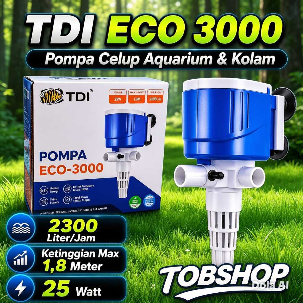 TDI ECO 3000 Power Head Mesin Pompa Celup Kolam Aquarium Aquascape Filter Air Terjun Kolam Ikan Gele