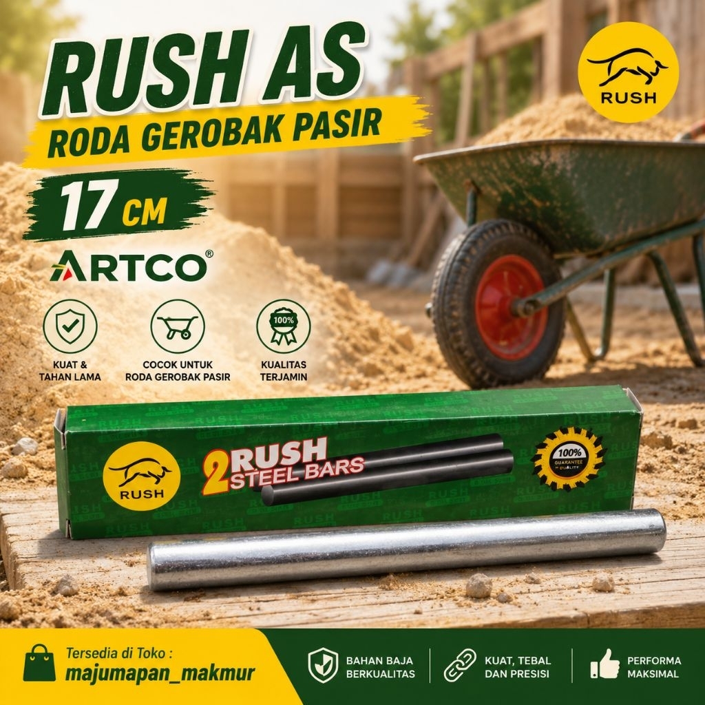 RUSH AS Roda Gerobak Pasir 17mm / Dorong / Sorong Artco Artco 1pcs