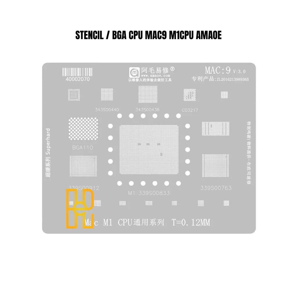STENCIL / BGA MAC9 M1CPU AMAOE 0.12MM