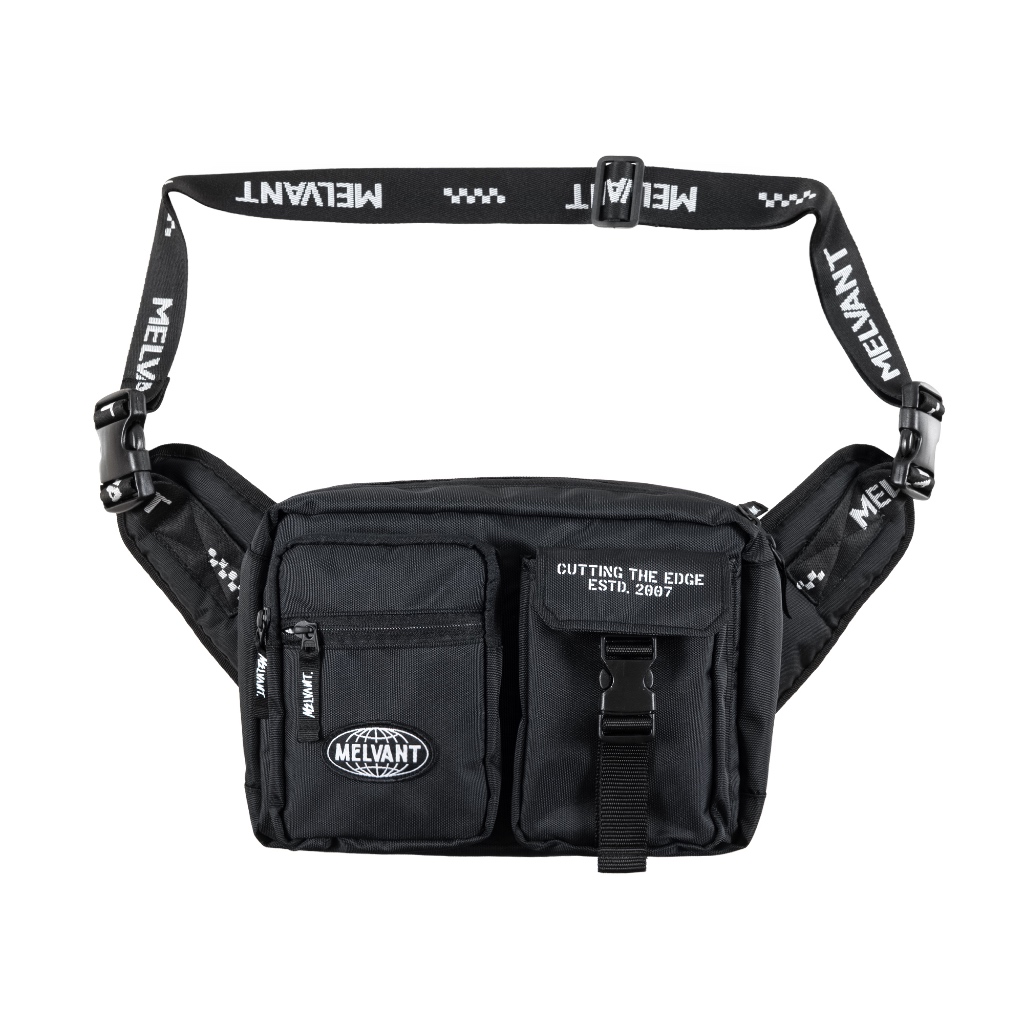 Melvant - MFP Joel Black Fanny Pack | Tas Slingbag Hitam Pria
