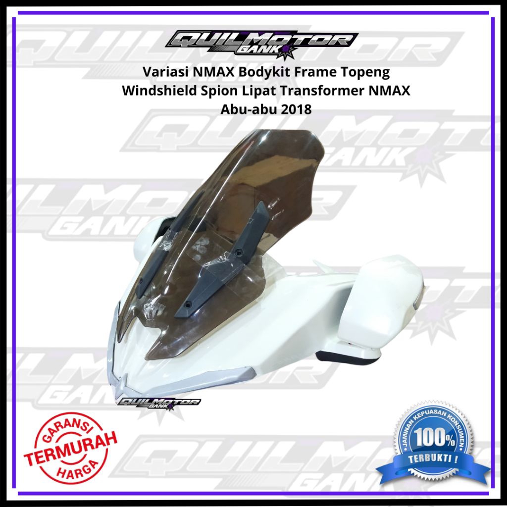 Upload Produk - Variasi NMAX Bodykit Frame Topeng Windshield Spion Lipat Transformer NMAX Putih 2018