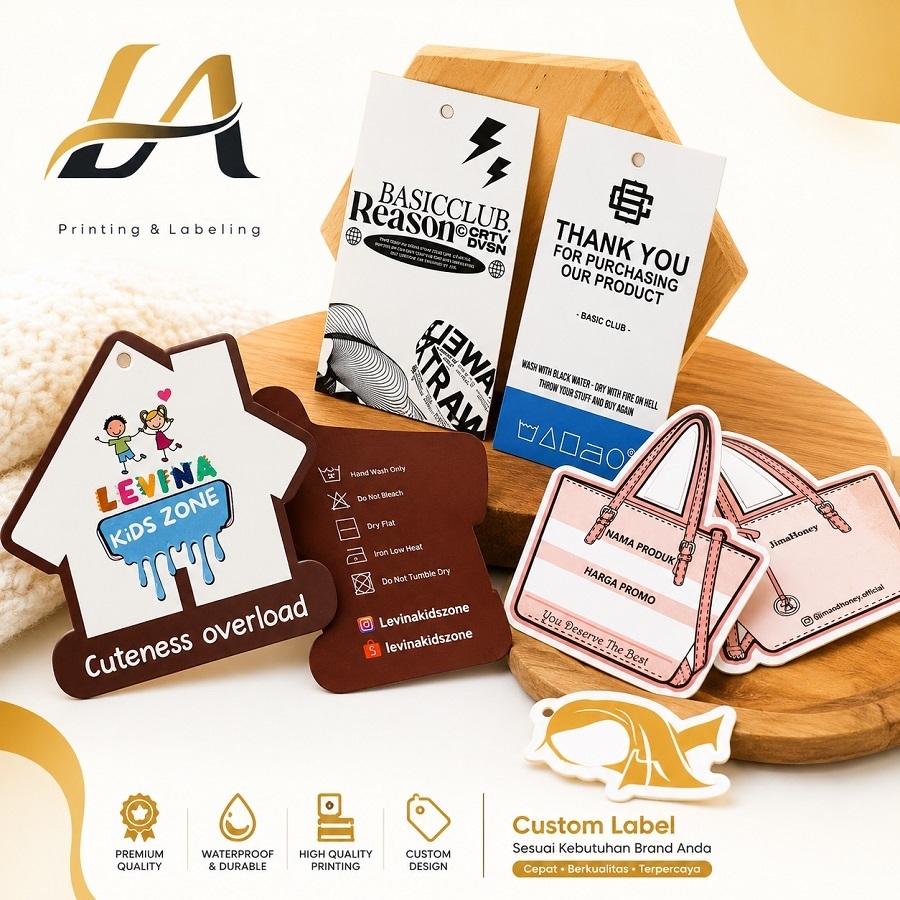 Hangtag Label Custom Premium | Hangtag Baju, Kaos Distro, Jaket Free Desain