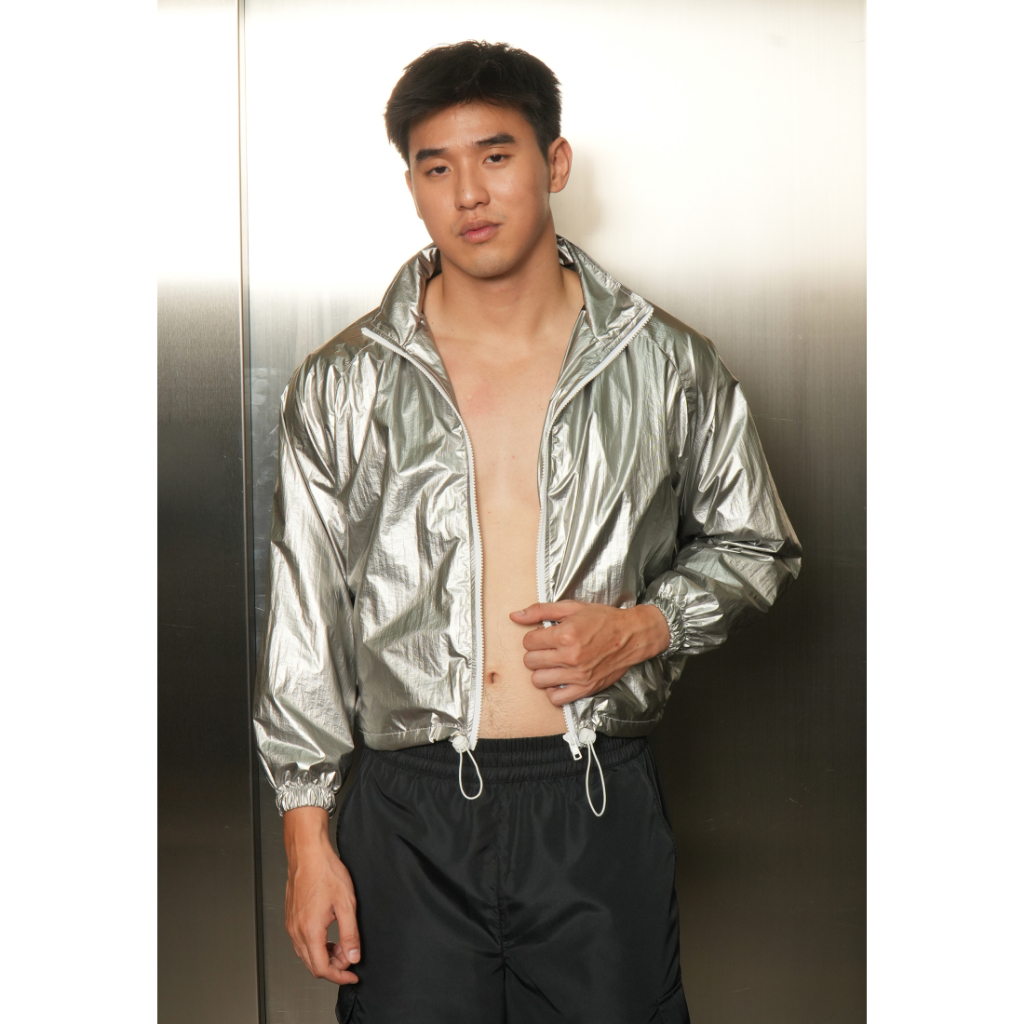 OCWA KIT SILVER METALLIC RUNNING JACKET