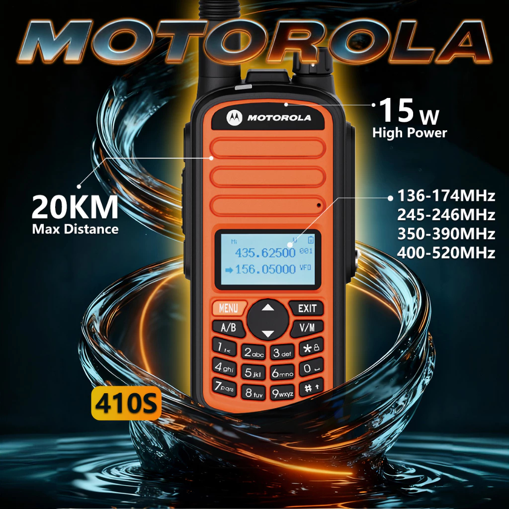HT Motorola 410S IP68 Tahan air Handy Talky High Power 15Watt UHF/VHF Analog Radio Walkie talkie jar