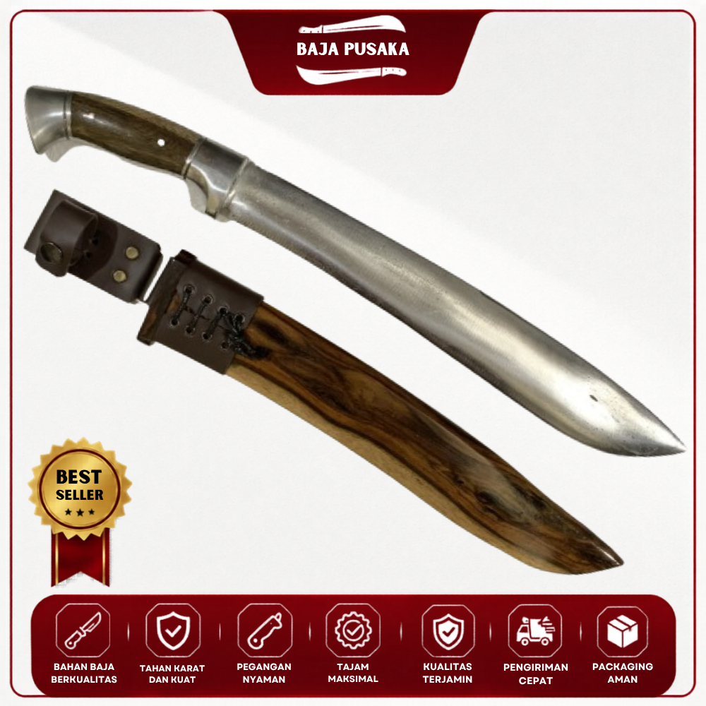 Pisau Golokk Kebun Kukri Tebas Panjang 30cm Baja Per Duralium | Kode 7