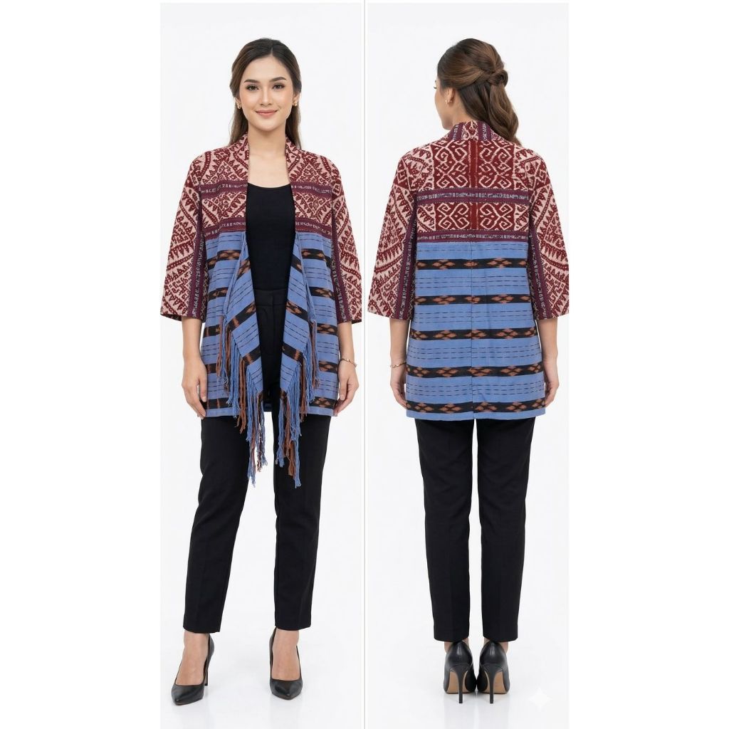 OUTER TENUN PREMIUM OP 88 TENUN AMARASI NTT DAN TENUN NTT PEWARNA ALAM ALL SIZE UNISEX