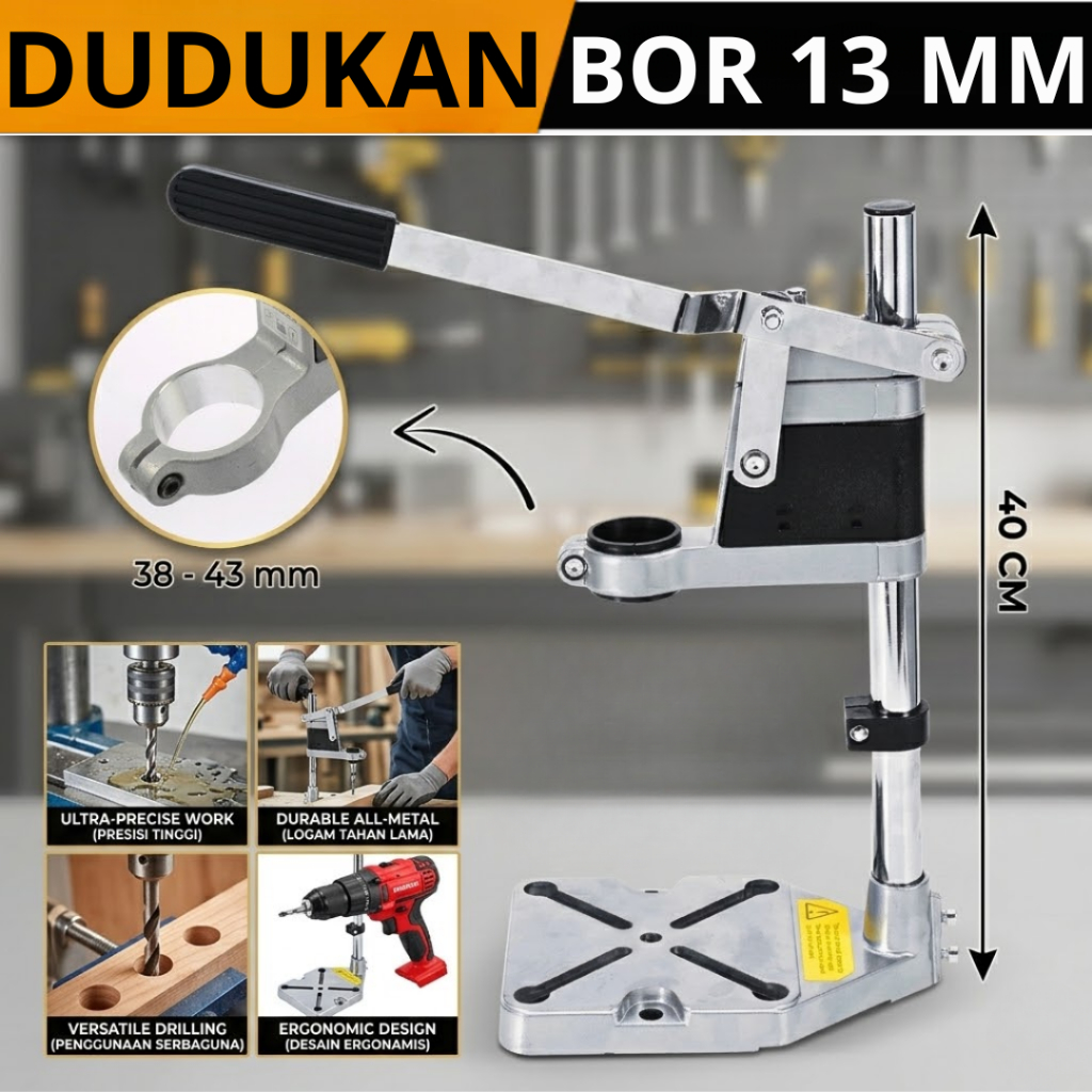 Drill Stand Dudukan Mesin Bor Tangan Listrik Menjadi Bor Duduk