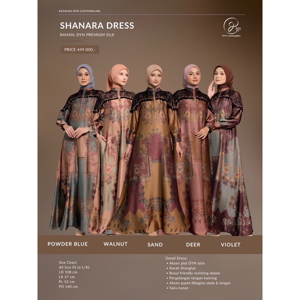 DYN clothingline shanara dress /gamis wanita terbaru/gamis kondangan