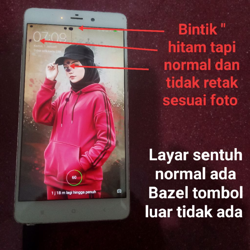 Lcd Touchscreen plus Bazel Xiaomi Mi Note Bamboo Original Copotan Minus retak dan Normal full Sesuai