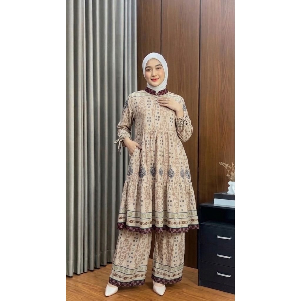 ONSET RALINE/ONSET TUNIK SULTAN/SETELAN TUNIK RAYON WANITA/SETELAN MUSLIM