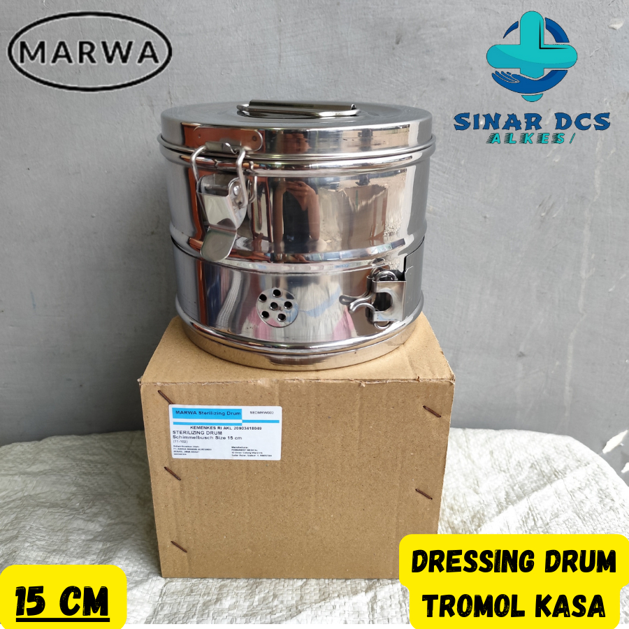Tromol Kasa 15 cm Marwa ,Dressing Drum 15 cm, Tromol 15 cm MARWA