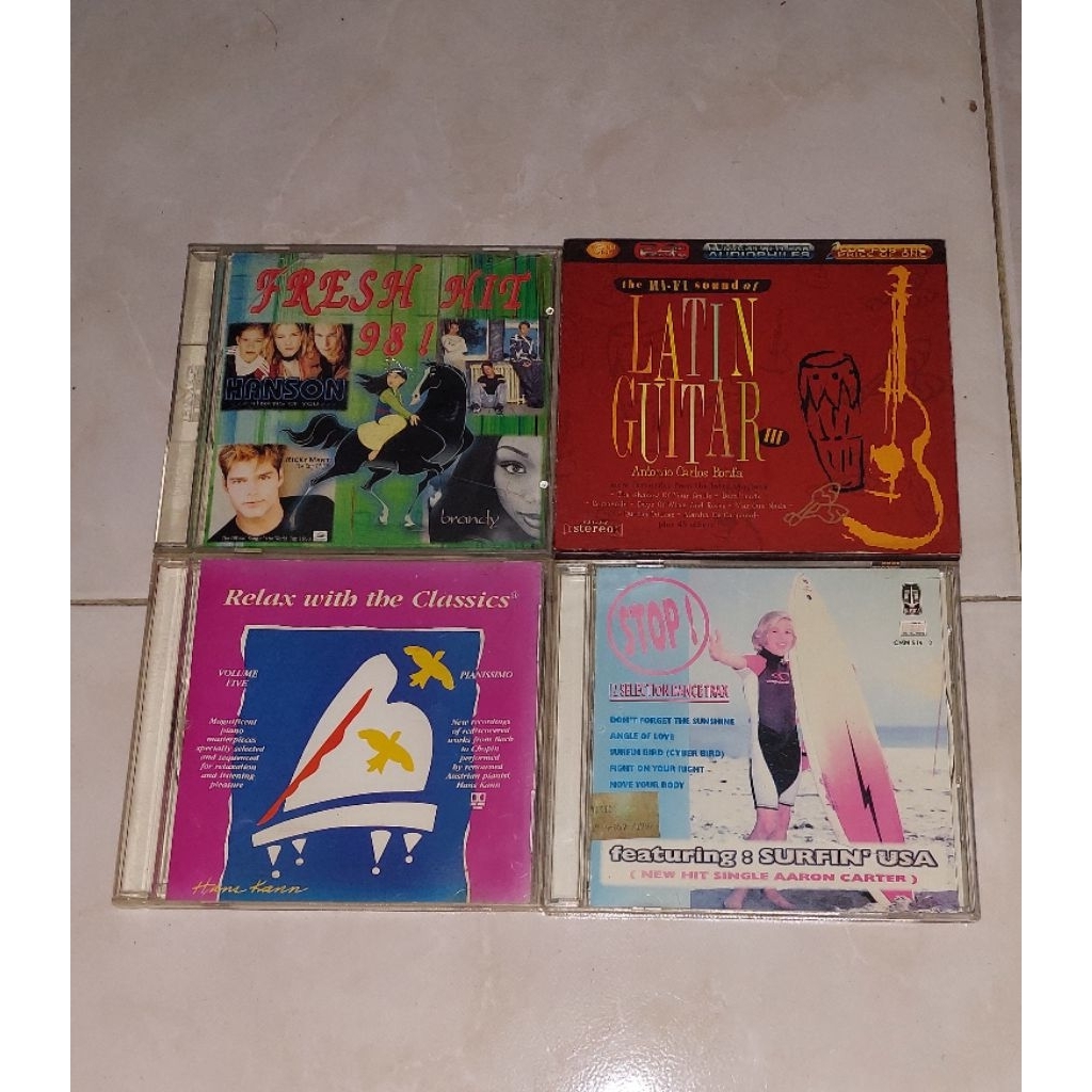 cd kompilasi FRESH HIT 98 / LATIN GUITAR III / RELAX WITH THE CLASSICS / STOP 12 SELECTION DANCETRAX
