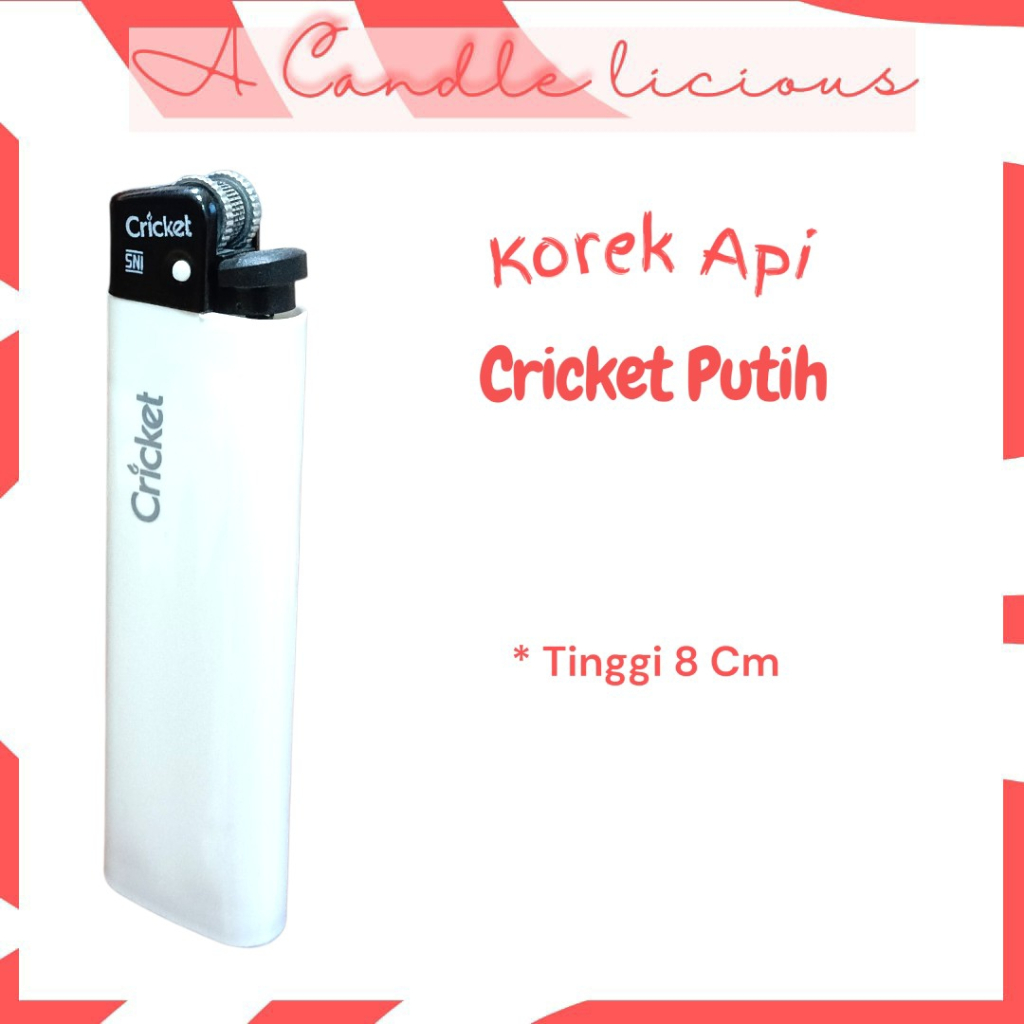 Korek Api Cricket Putih Polos