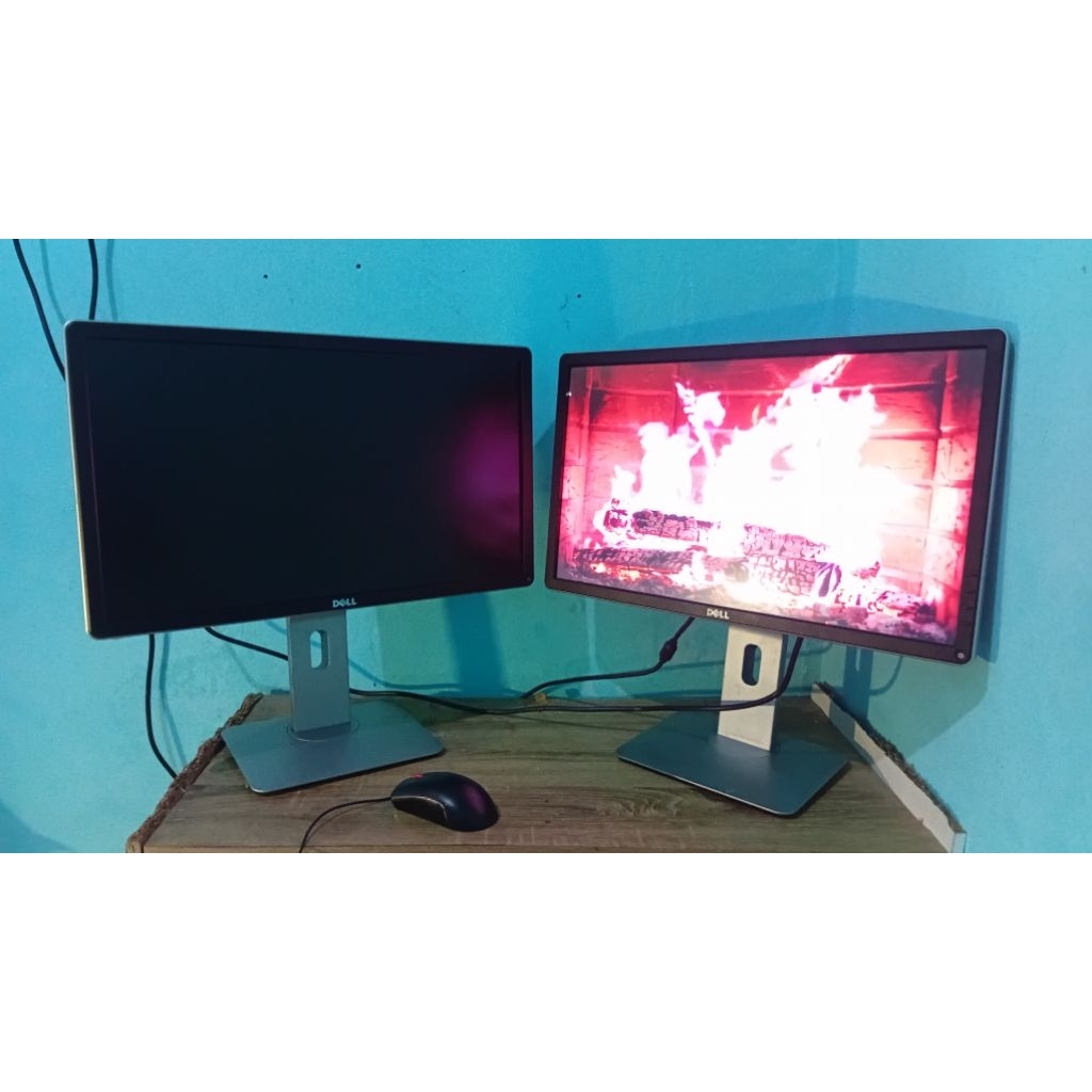 LED MONITOR DELL P2214HB 22 INCH FULL HD KAKI BISA PUTAR DAN NAIK TURUN ADA USB BENING LIKE NEW