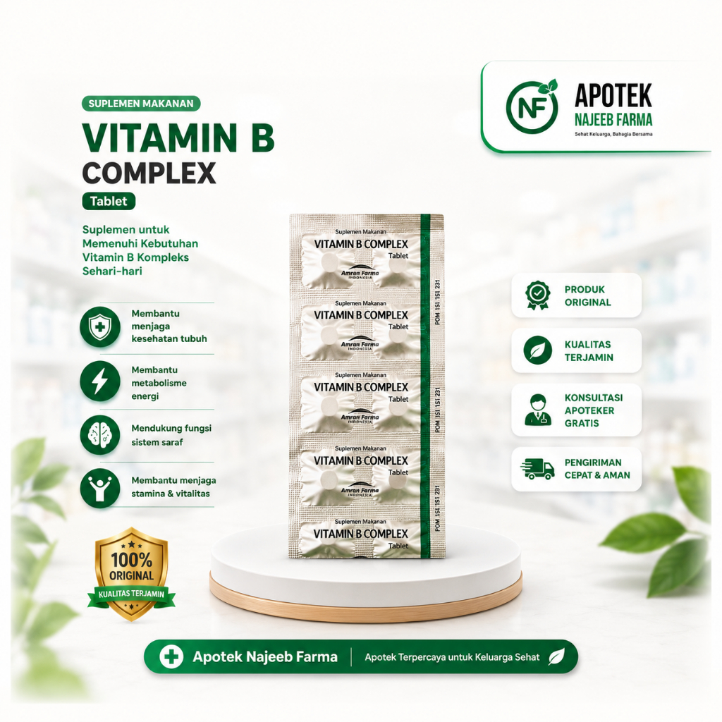 Vitamin B Complex Kimia Farma 10 Tablet Strip