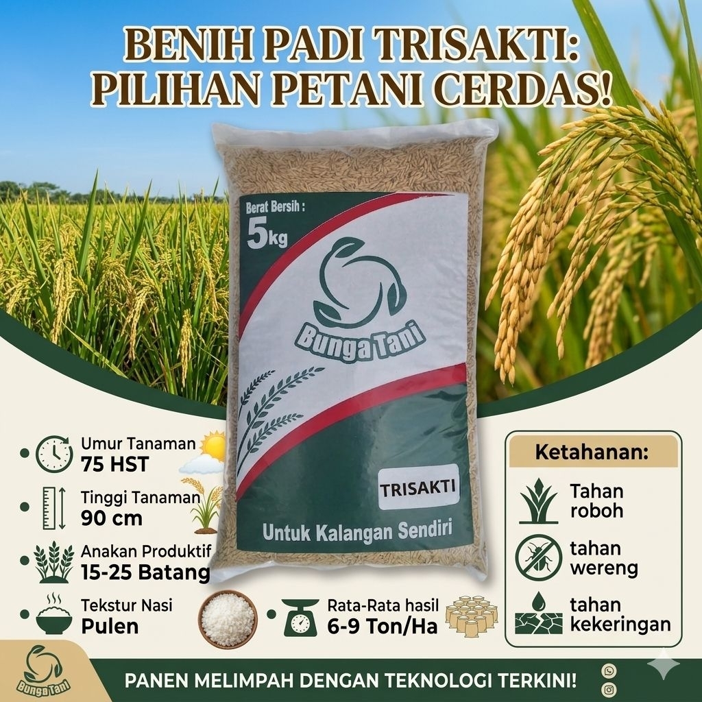 benih padi genjah TRISAKTI kemasan 5kg