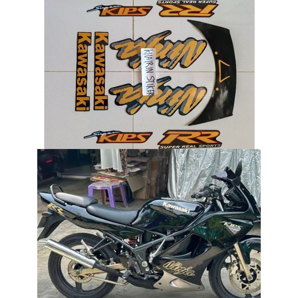 striping stiker ninja rr old 2008 2009 hitam gold