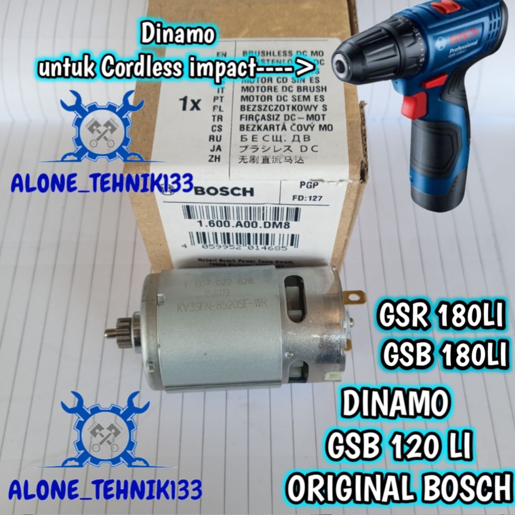 DINAMO BOSCH GSB180LI DINAMO MOTOR BOSCH MESIN BOR CORDLESS IMPACT DRILL BOSCH GSB180 LI GSB 180 LI 