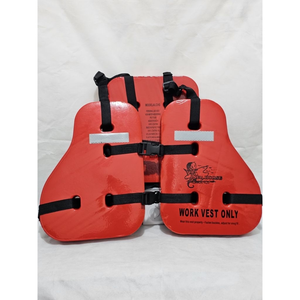 lifejacket workvest SEAHORSE red PVC foam solas standard marine life jacket workvest seahorse
