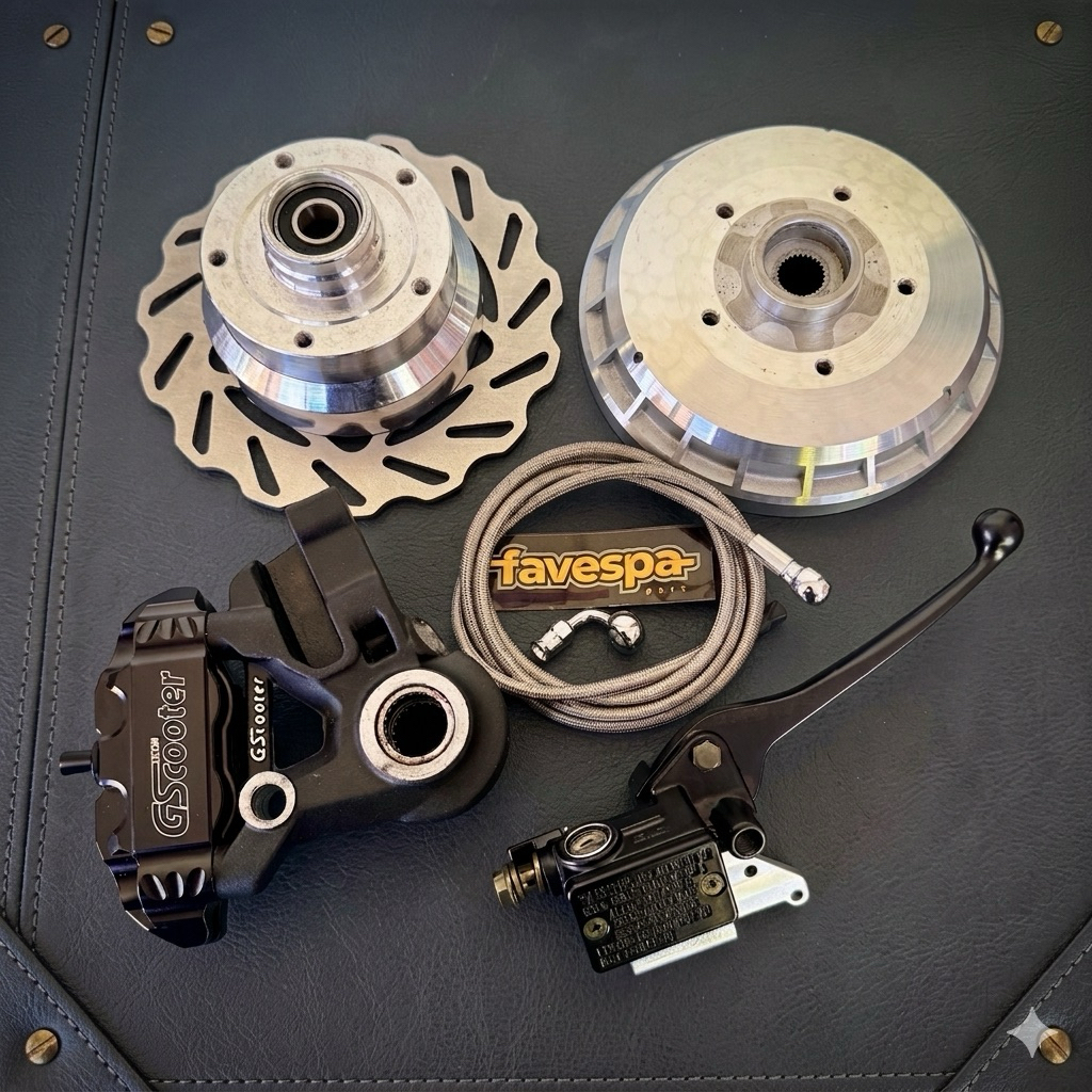 Cakram Set Tromol Adaptor Vespa Px Excel Hub ufo R10 R12 Gscooter Gs