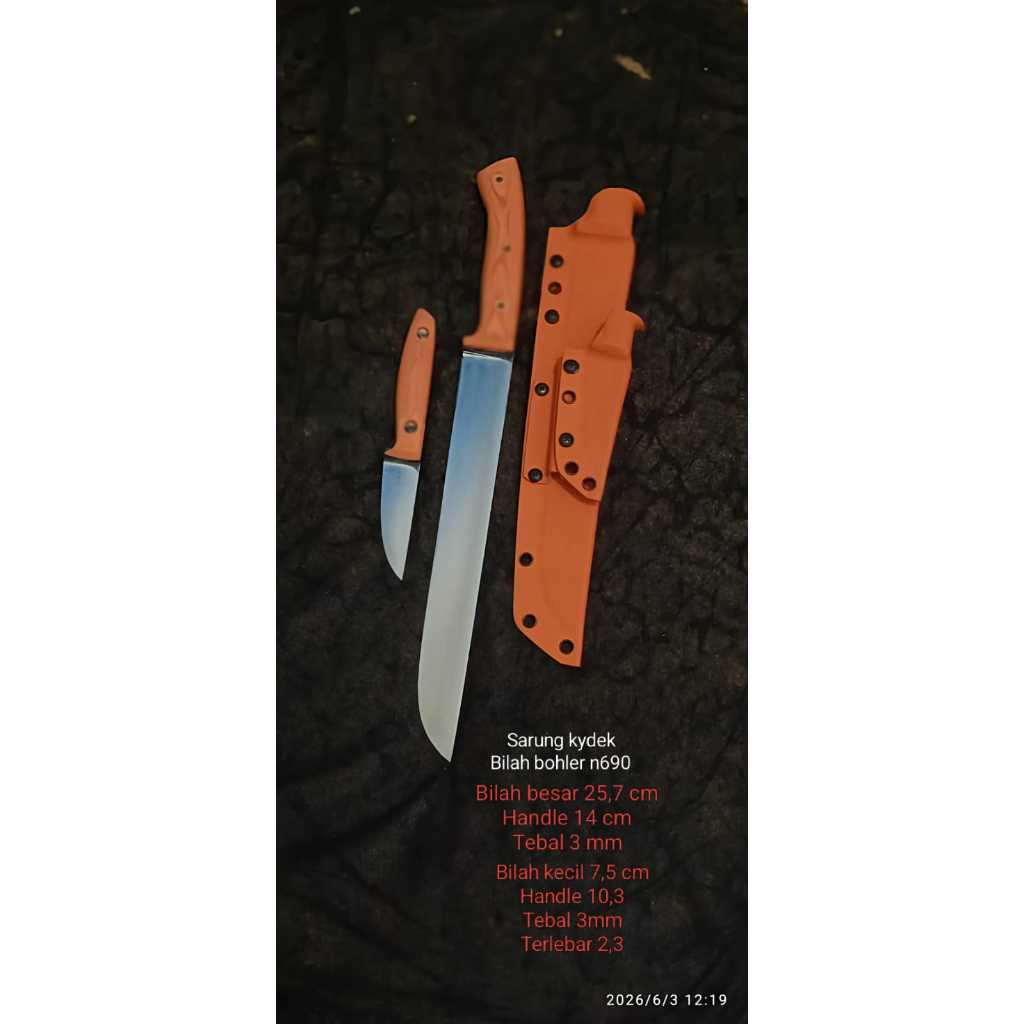 Pisau Sembelih Satu Set Bohler N690 Kydex