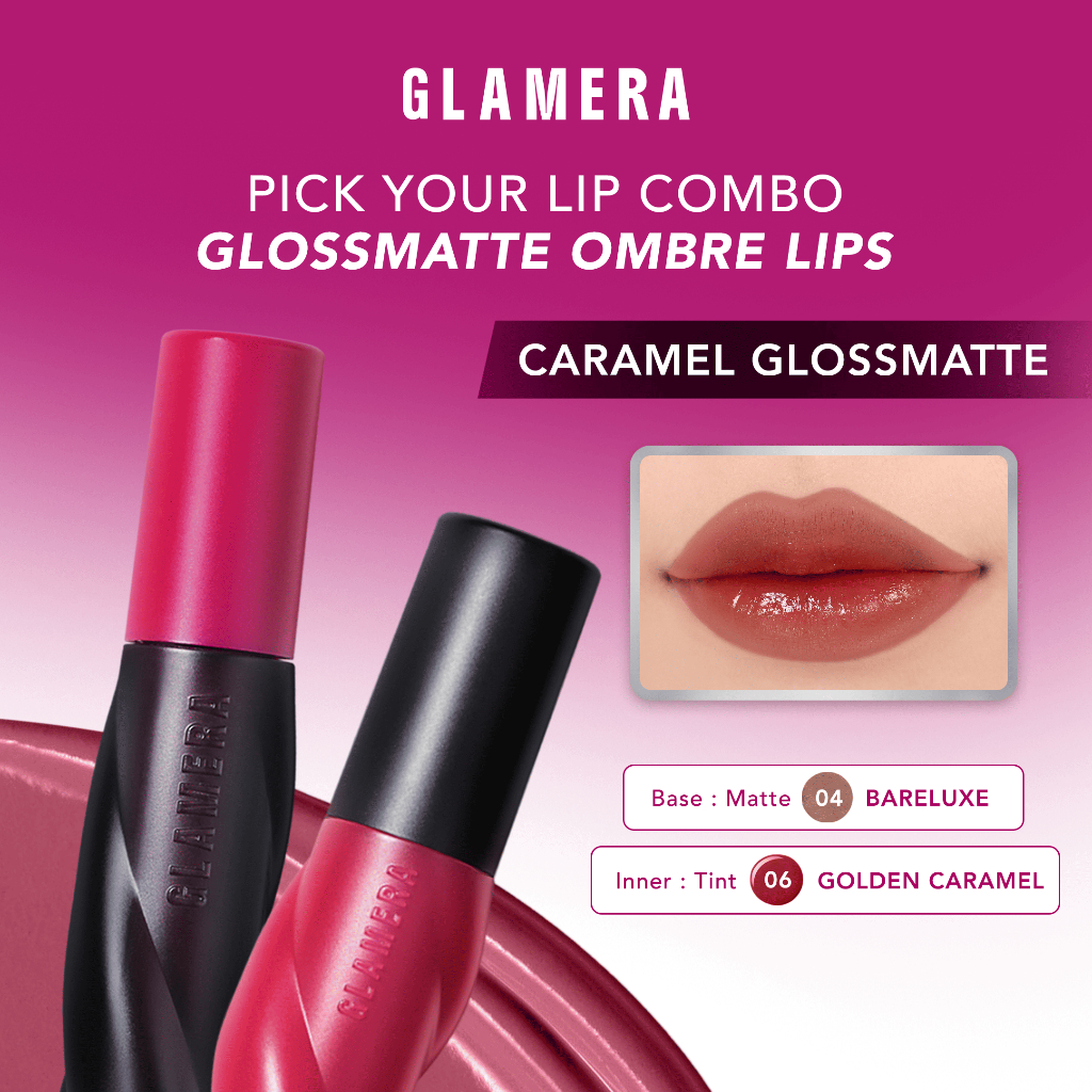 [BEST OMBRE] GLAMERA Hydra-Tint Lip Stain​​ Gloss First. Glam Always 2pcs
