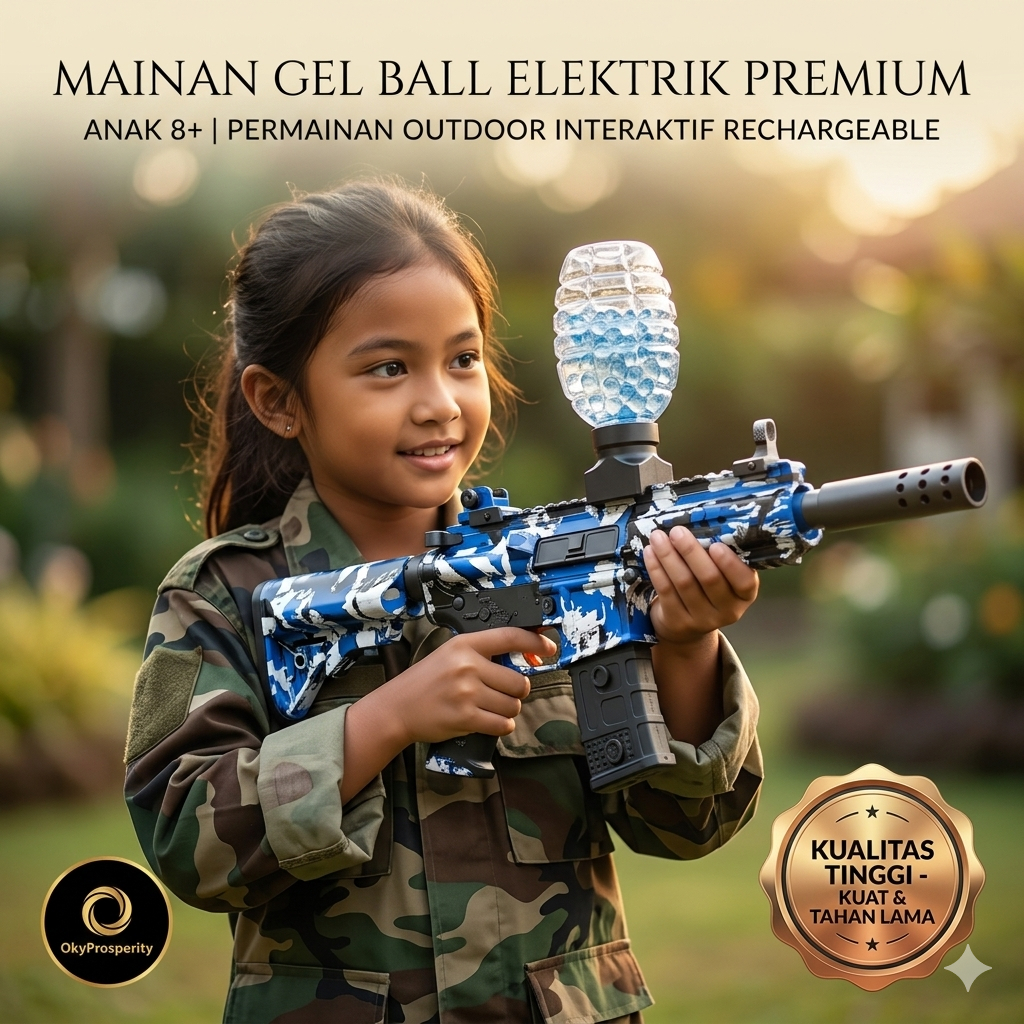 Gel Blaster Elektrik Tembakan Water Gel Anak Rechargeable Auto Mode | Mainan Outdoor Anak Laki-Laki 