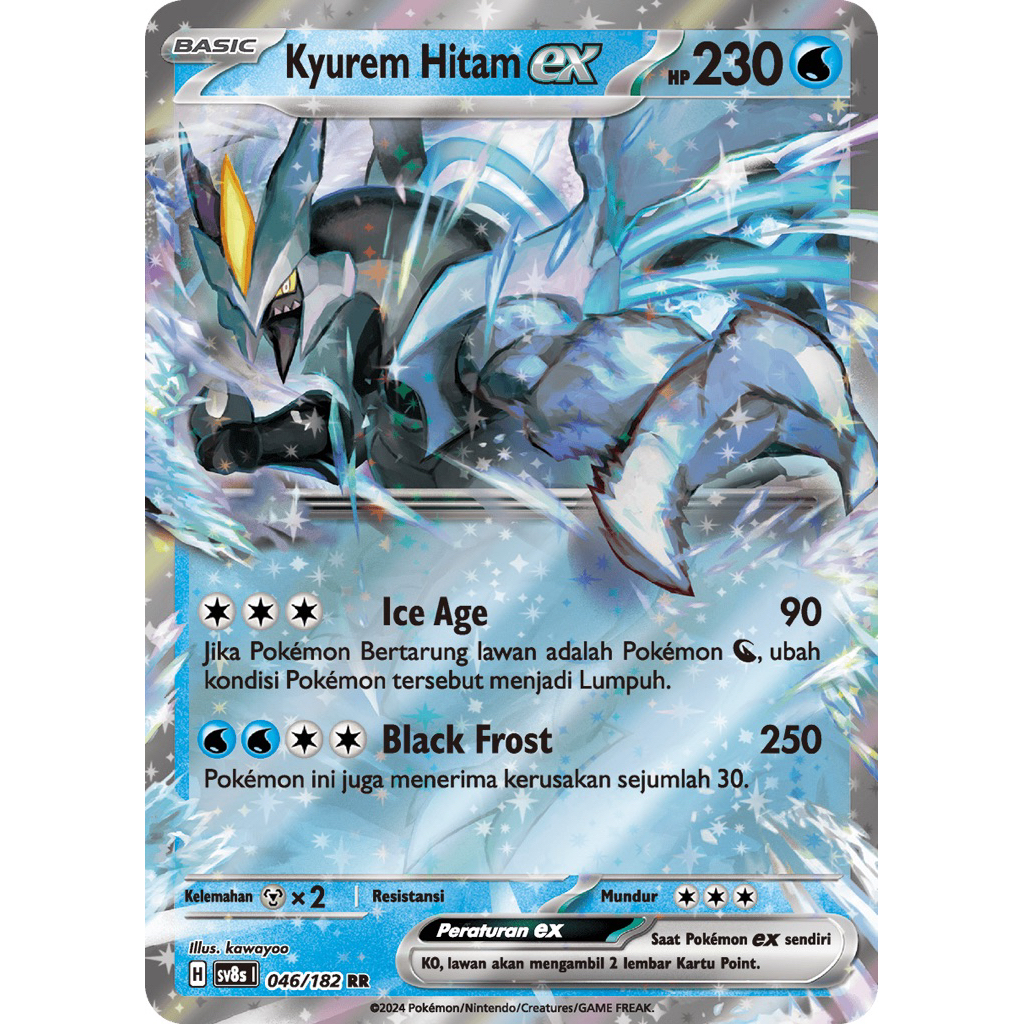 Kyurem Hitam EX - RR - SV8S 046/182 - Kilat Rasi - Pokemon TCG Indonesia