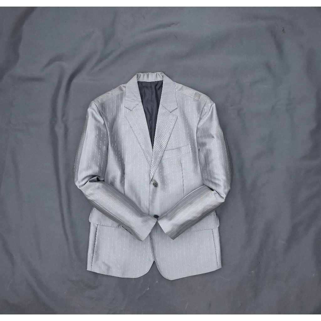 L77/No Concept/size M/jas mewah pria/jas silver /jas nikah/jas mc/jas formal pria glossy mengkilap/j