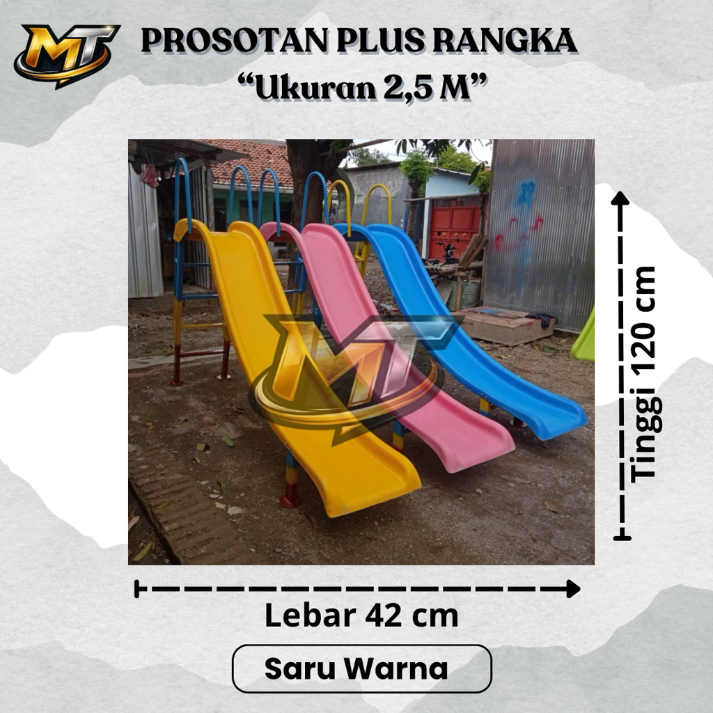 Perosotan Anak Fiber 2 Meter Full Set Tangga TK PAUD Outdoor Prosotan Fiber 2,5 MTangga Besi Kuat Pl
