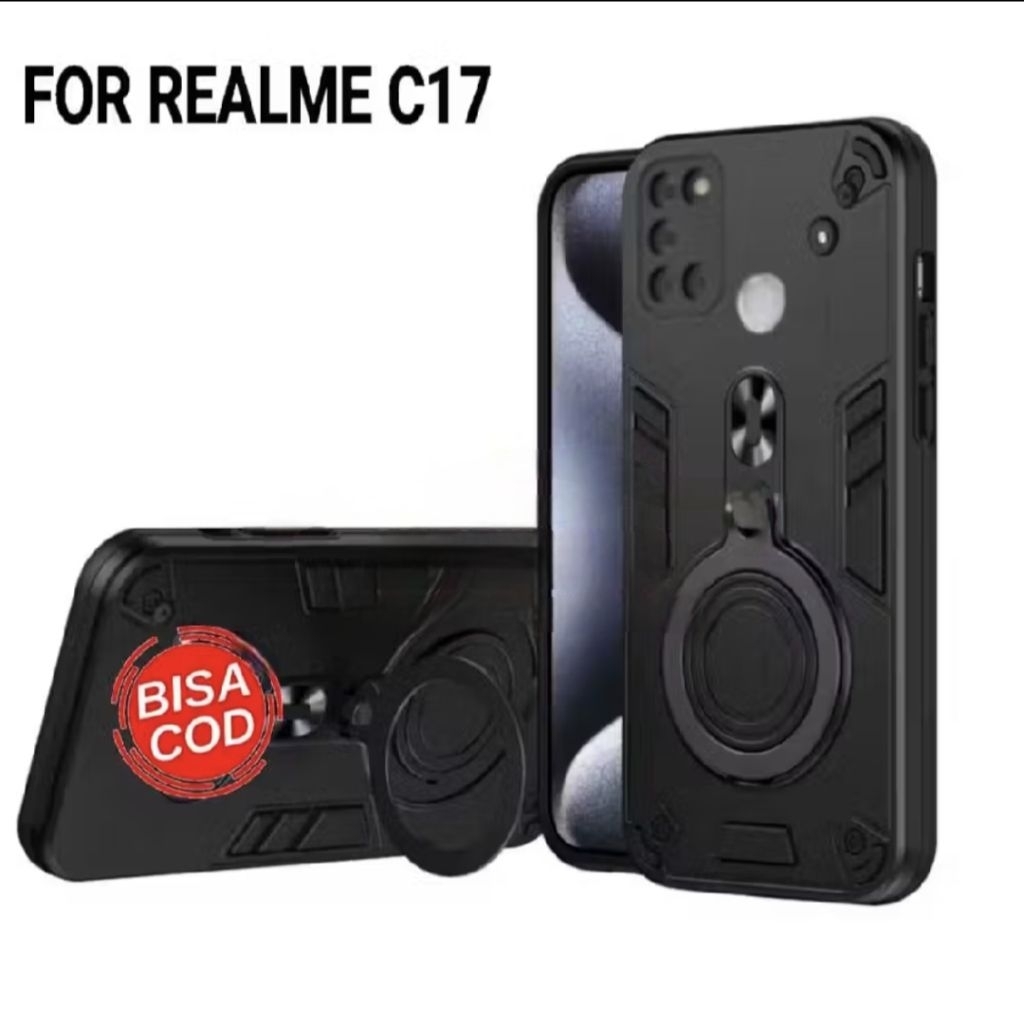 Casing REALME C17 Hard Case Robot Ring Eye Ring Pro Camera Casing Standing Robot
