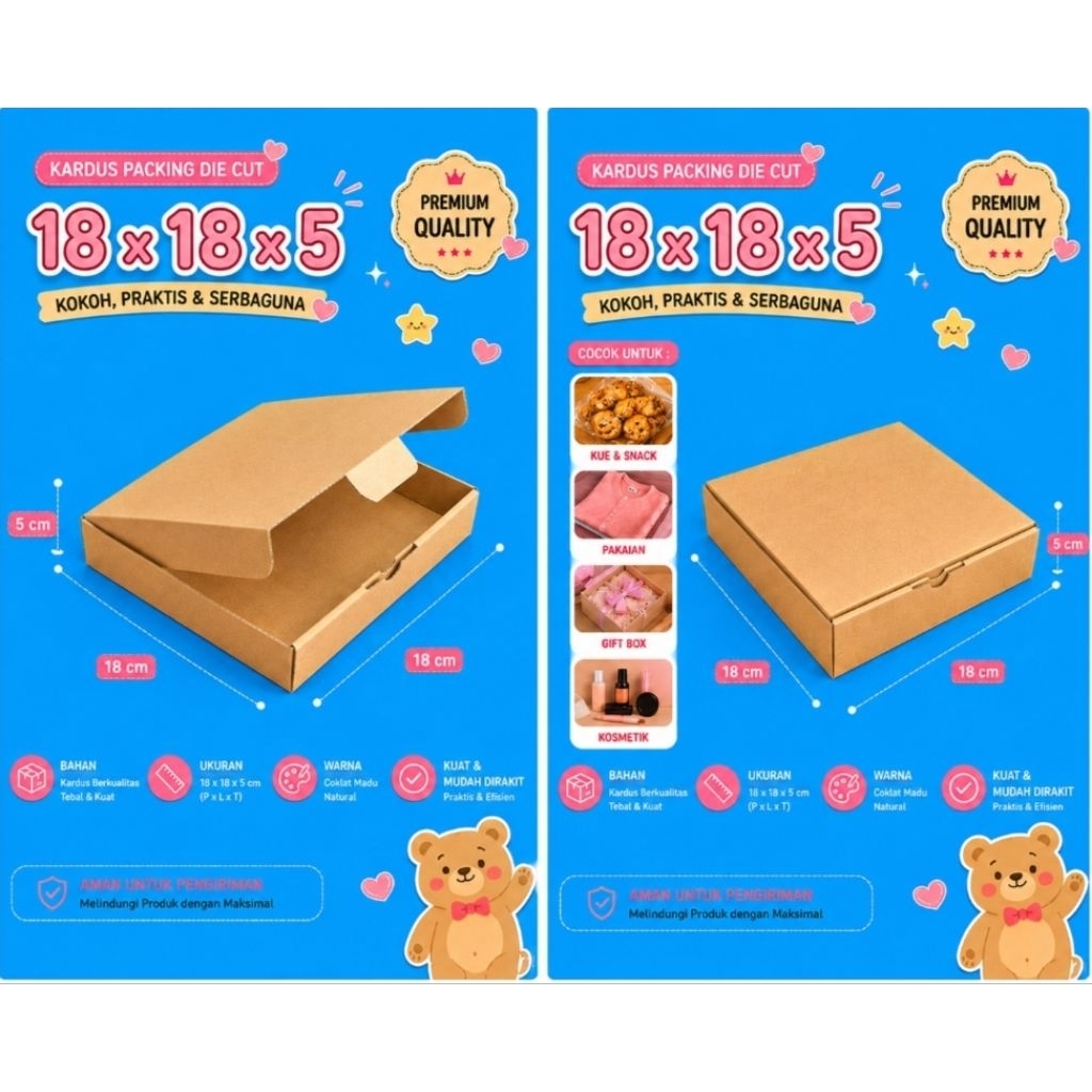 kardus DIE CUT 18X18X5