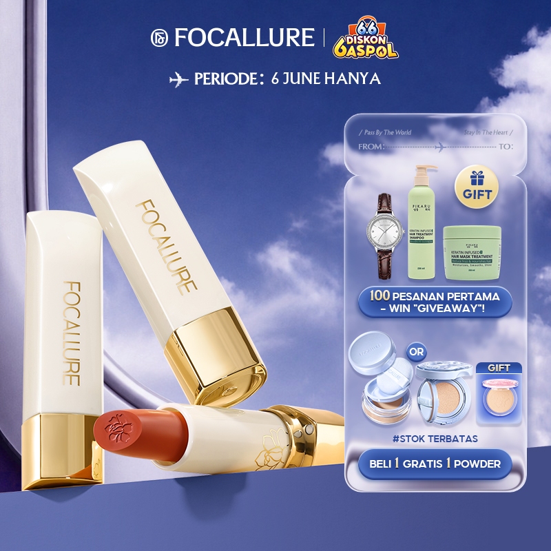 FOCALLURE Matte Lipstick-Tahan air kosmetik bibir lipstik #JasmineMeetsRose