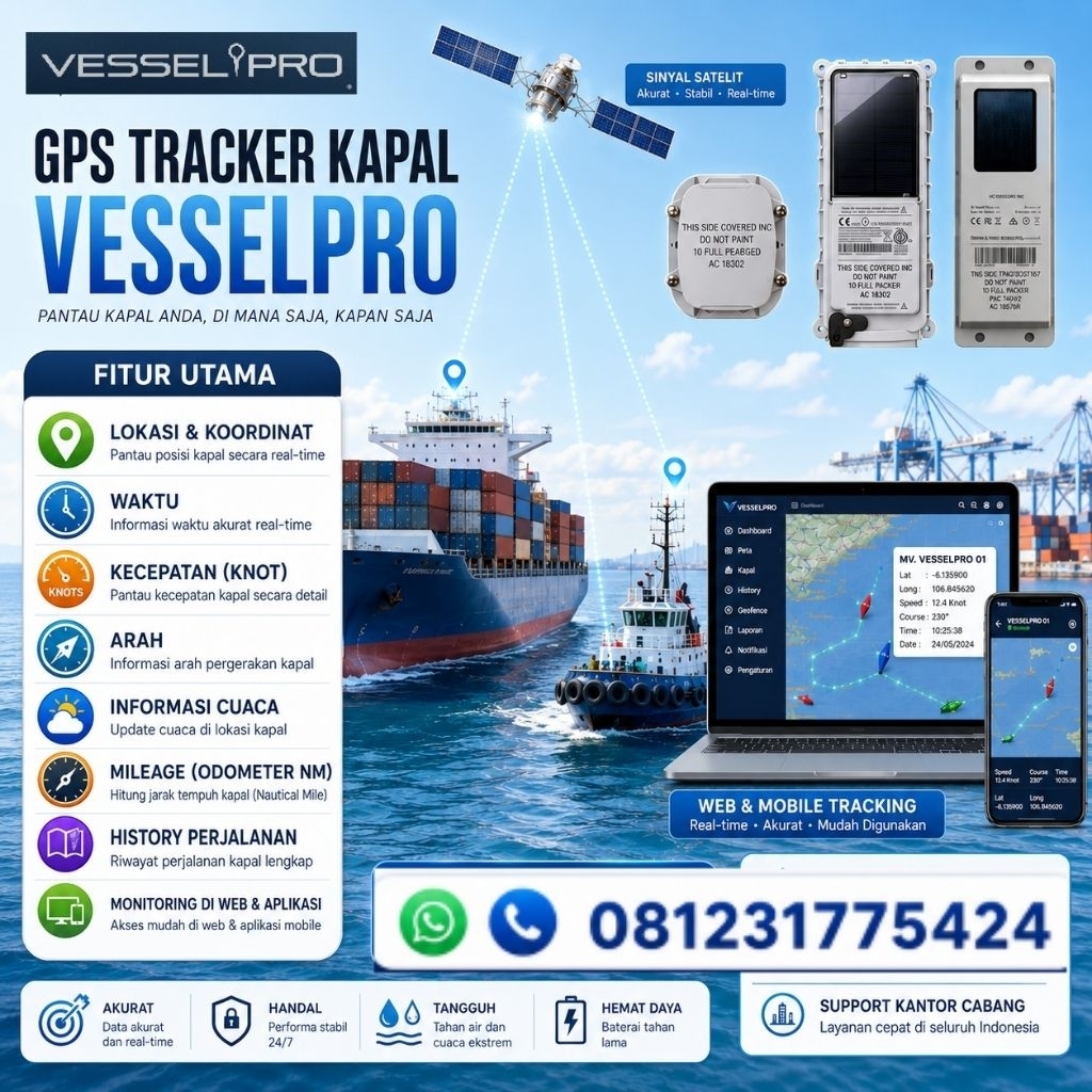 VESSELPRO GPS Tracker Kapal Laut Vesselpro GPS Tracker Satelit GPS Tracker Marine GPS Tracker VMS GP