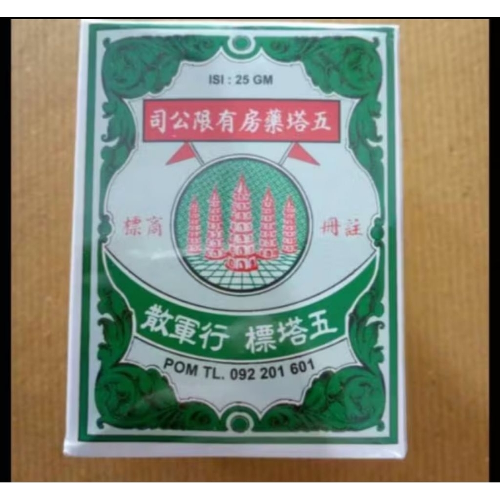 Obat Sakit Perut Cap Menara Lima/Five Pagoda Botol 25gr Asli