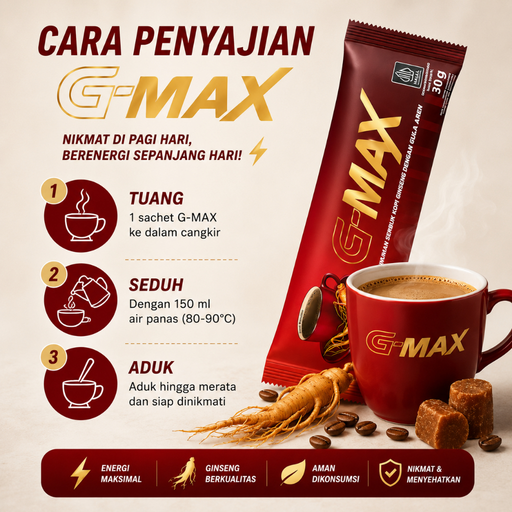 Kopi Ginseng G-MAX 3 Sachet