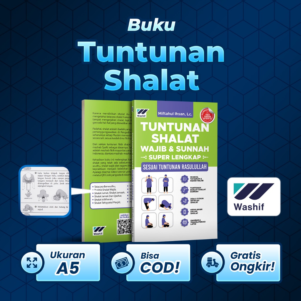 Buku Tuntunan Shalat Wajib Dan Sunnah Lengkap Menurut Mazhab Imam Syafi'i Ukuran A5