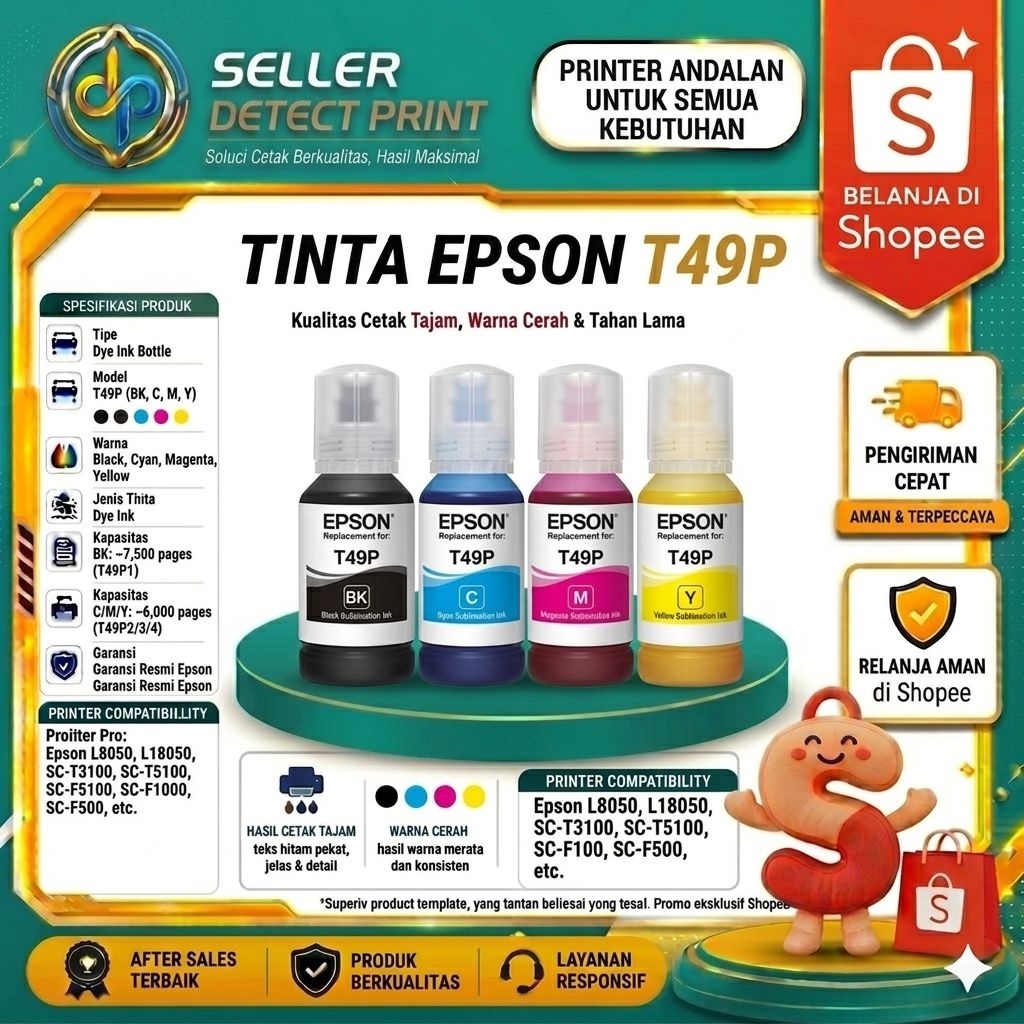 Tinta Compatible Epson T49P E49P Printer Epson SureColor SC-F130, SC-F140, SC-F530, SC-F531