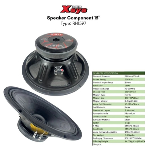 Speaker Kompenen X-SYS RH1597A 15"