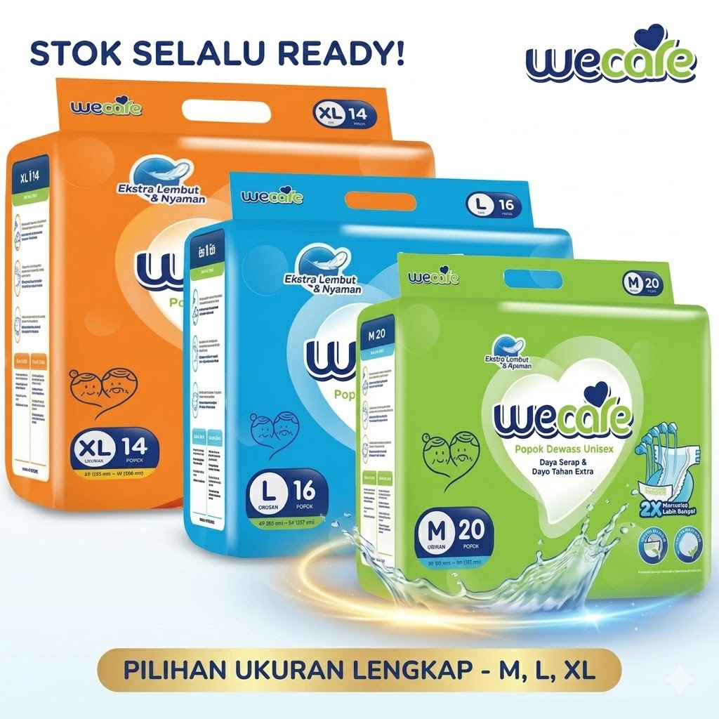 Popok Dewasa Wecare Perekat Dewasa Pampers Lansia Dewasa Day & Night M20 L16 XL14 Anti Bocor