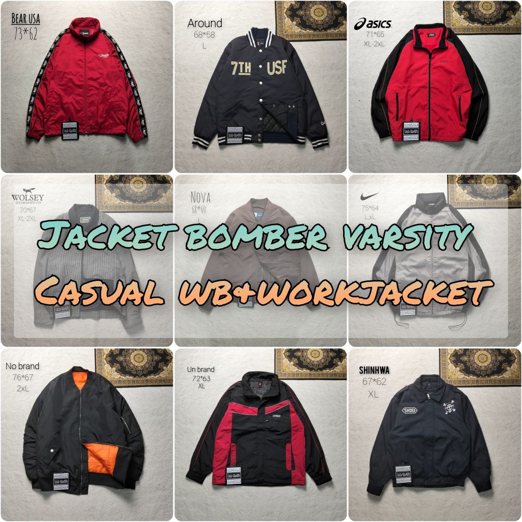 JACKET BOMBER,VTG,VARSITY,CASUAL,WINDBREACKER & WORKJACKET ORIGINAL 100%