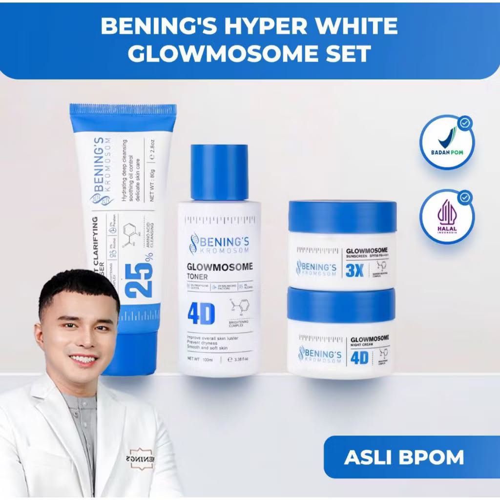 Bening's Skincare Paket Kromosome Hyper White  Glowmosome By Dr. Oky Pratama - Benings skincare