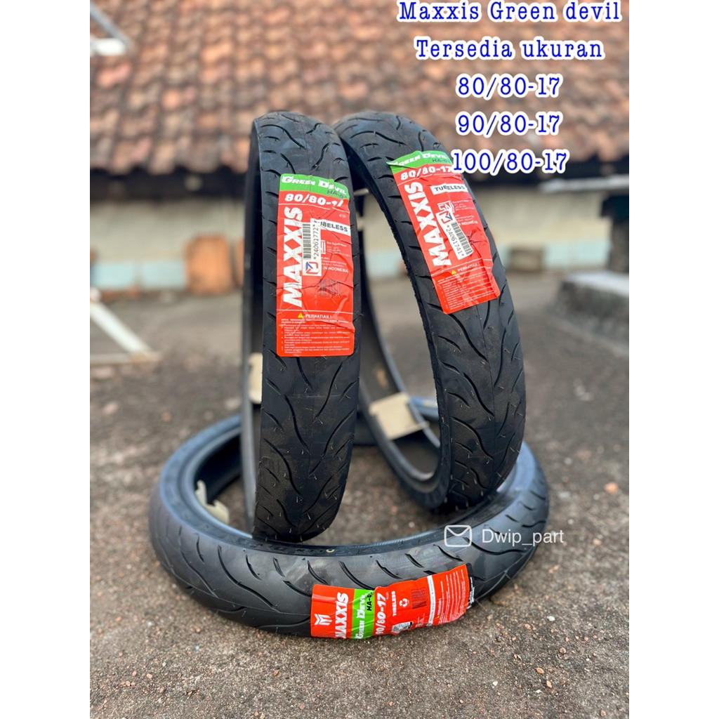 Ban Maxxis green devil 80/80 90/80 100/80 Ring 17 / Ban tubles ban luar soft compound maxxis 80/80 9