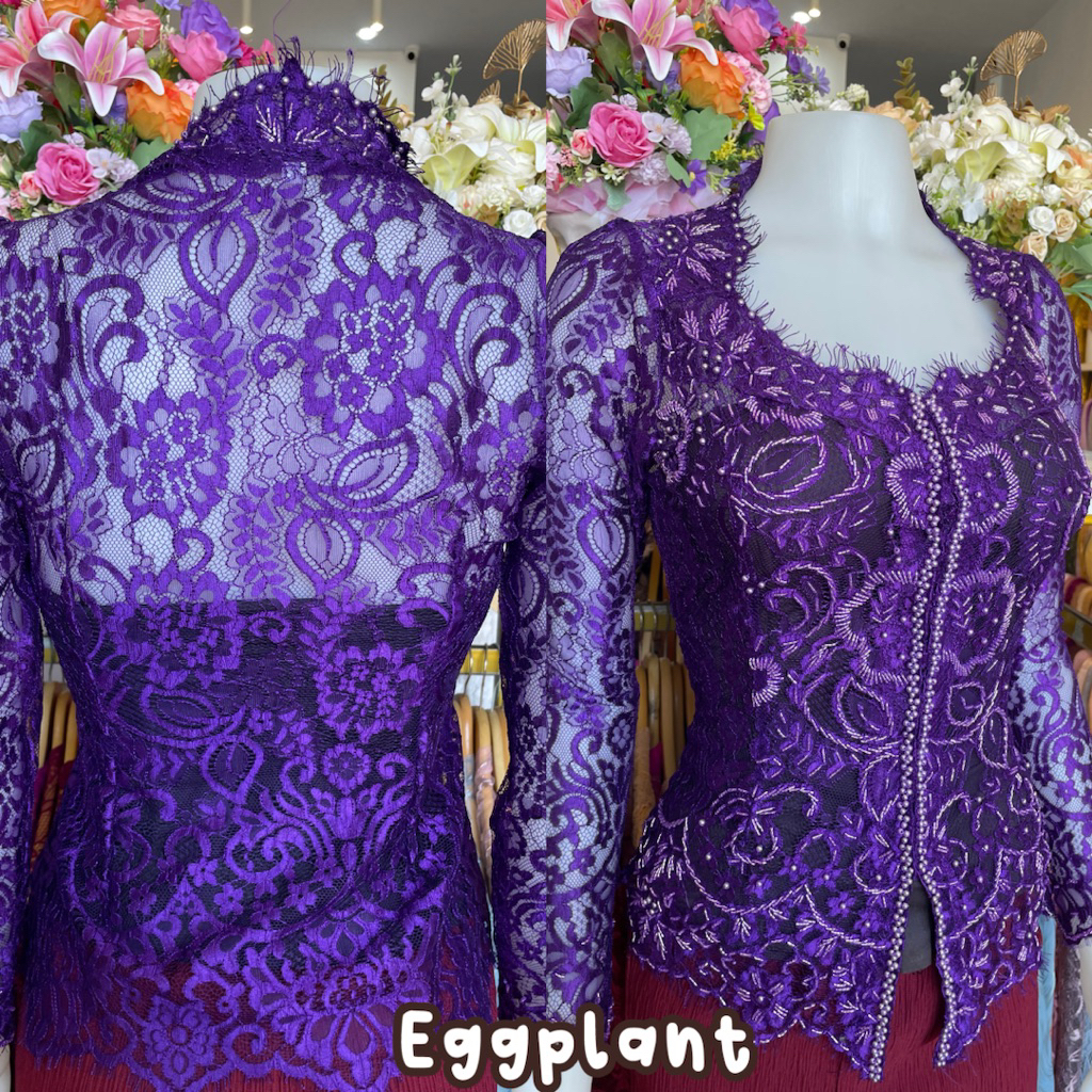 (Kebaya saja) PAYET AMORA Full Depan- kebaya bali jadi payet metalik wisuda kundangan sabrina Atasan
