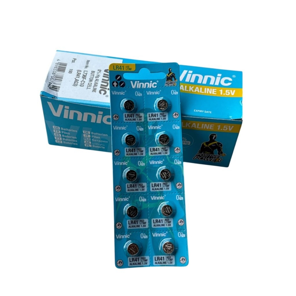 1lembar batre original vinnic L736F LR41 AG3 Baterai vinnic