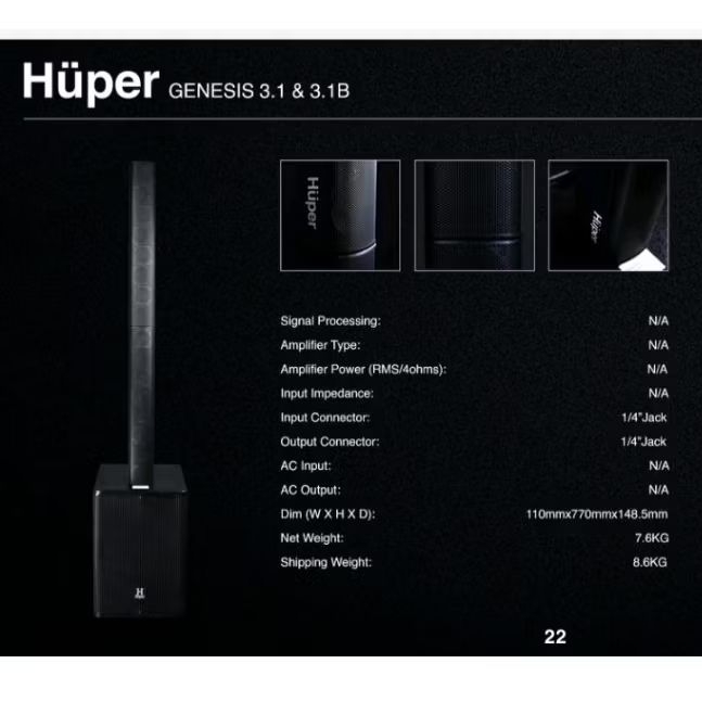 HUPER SPEAKER AKTIVE SUBWOOFER HUPER GENESIS 3.1/HUPER GENESIS 3.1 BLACK ORIGINAL (HARGA TERTERA UNT