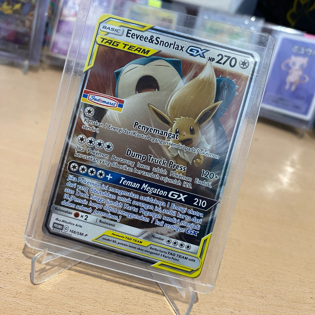 Eevee Dan Snorlax GX 166/SM-P TCG Pokemon Tag Team Promo Indomaret 2020