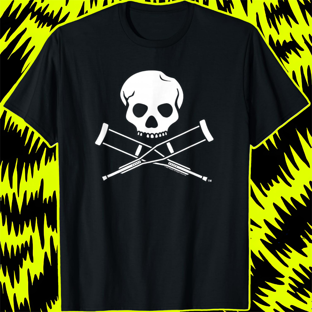 Makeyoushine X Generasi90 Kaos MTV Jackass Skull And Crutches Logo T-Shirt – Baju Vintage 90s Retro 