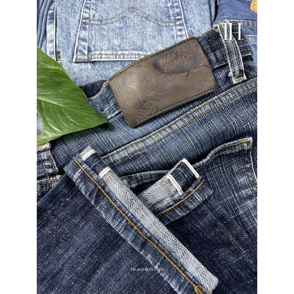 NAKED&FAMOUS DENIM SKINNY GUY BROKEN TWILL SLUB STRETCH SELVEDGE INDIGO 12.5OZ